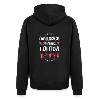 Équipe de Mallorca Drinking - Veste à capuche bio Premium Unisexe - noir - Dos - Nico (187cm)