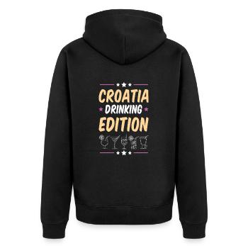 Croatie Drinking Party - Veste à capuche bio Premium Unisexe - noir - Dos - Nico (187cm)