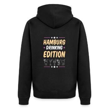 Soirée de beuverie à Hambourg - Veste à capuche bio Premium Unisexe - noir - Dos - Nico (187cm)