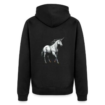 Bête licorne - Veste à capuche bio Premium Unisexe - noir - Dos - Nico (187cm)