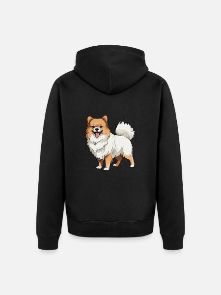 Chien de Poméranie - Veste à capuche bio Premium Unisexe - noir