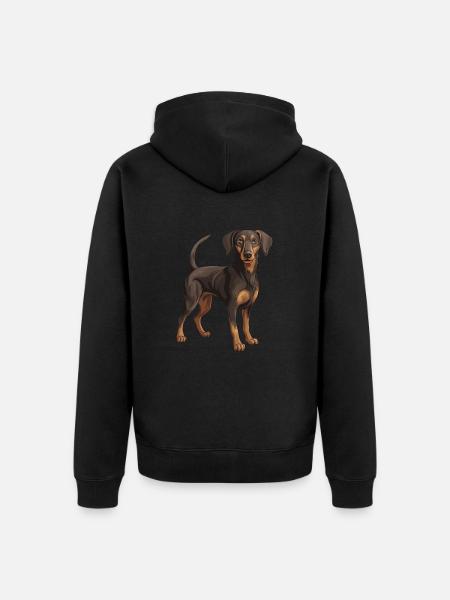 Dachshund Tier Dackel - Unisex Premium Bio Zip Hoodie - Schwarz