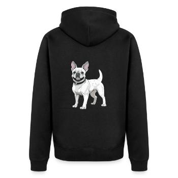 Bouledogue français Chien Animal - Veste à capuche bio Premium Unisexe - noir - Dos - Nico (187cm)