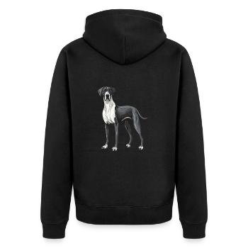 Great Dane Dog Animal - Unisex Premium Organic Zip Hoodie - black - Back - Nico (187cm)
