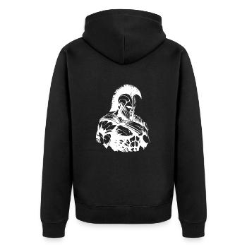 Spartan Gladiator Bodybuilding - Unisex Premium Organic Zip Hoodie - black - Back - Nico (187cm)
