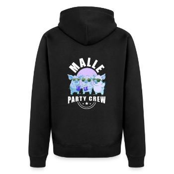 Malle Party Crew Lustig Bier Mallorca - Unisex Premium Bio Zip Hoodie - Schwarz - Hinten - Nico (187cm)