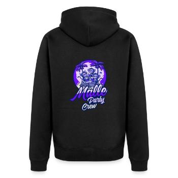 Malle Party Crew Affe Mallorca Bier - Unisex Premium Bio Zip Hoodie - Schwarz - Hinten - Nico (187cm)