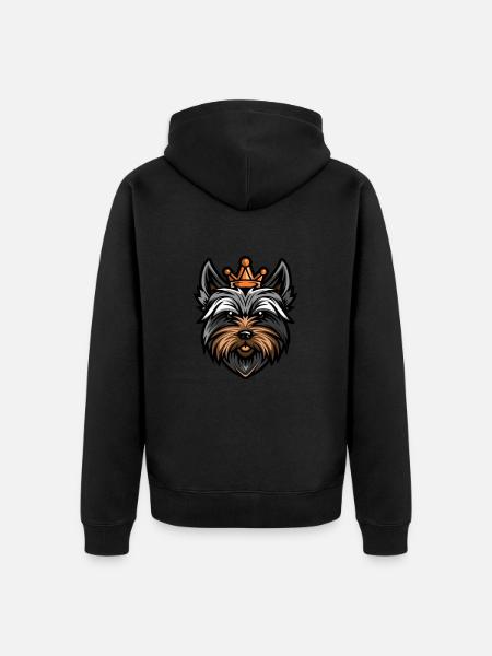 Yorkshire Terrier Dog Crown - Unisex Premium Organic Zip Hoodie - black