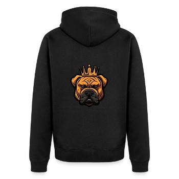Mastiff Hund Krone - Unisex Premium Bio Zip Hoodie - Schwarz - Hinten - Nico (187cm)