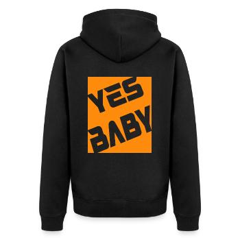 Yes Baby - Unisex Premium Bio Zip Hoodie - Schwarz - Hinten - Nico (187cm)