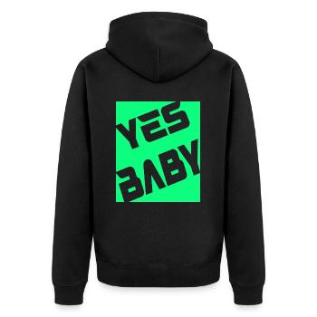 Yes Baby - Unisex Premium Bio Zip Hoodie - Schwarz - Hinten - Nico (187cm)