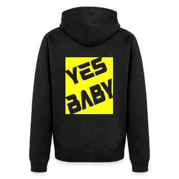 Yes Baby - Unisex Premium Bio Zip Hoodie - Schwarz - Hinten - Nico (187cm)