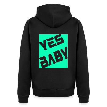 Yes Baby - Unisex Premium Bio Zip Hoodie - Schwarz - Hinten - Nico (187cm)
