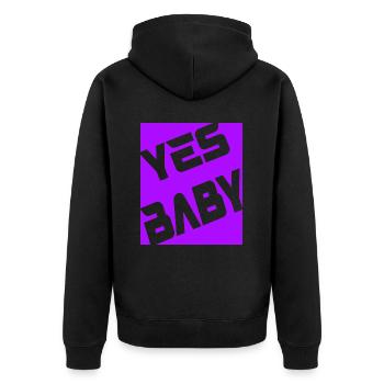 Yes Baby - Unisex Premium Bio Zip Hoodie - Schwarz - Hinten - Nico (187cm)