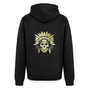 Chef Crâne Indien Or - Veste à capuche bio Premium Unisexe - noir - Dos - Nico (187cm)