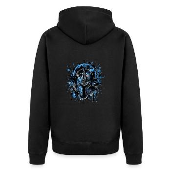 Spartan Helmet Gladiator - Unisex Premium Organic Zip Hoodie - black - Back - Nico (187cm)