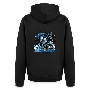 Mythologie du casque spartiate - Veste à capuche bio Premium Unisexe - noir - Dos - Nico (187cm)