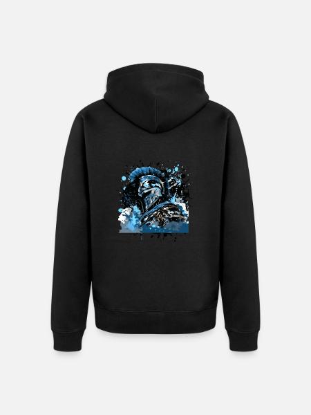 Spartan Helmet Mythology - Unisex Premium Organic Zip Hoodie - black