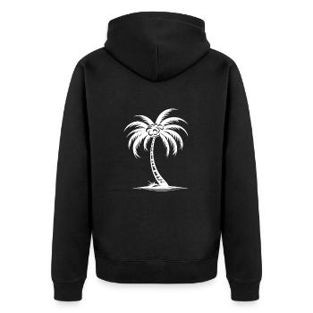 Palm Tree Icon - Unisex Premium Organic Zip Hoodie - black - Back - Nico (187cm)