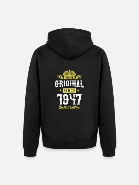 1947 Limited Edition - Unisex Premium Organic Zip Hoodie - black