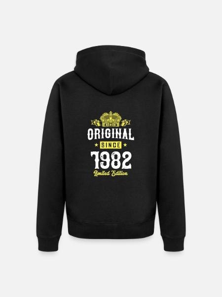 1982 Édition limitée - Veste à capuche bio Premium Unisexe - noir