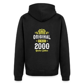 2000 Édition limitée - Veste à capuche bio Premium Unisexe - noir - Dos - Nico (187cm)