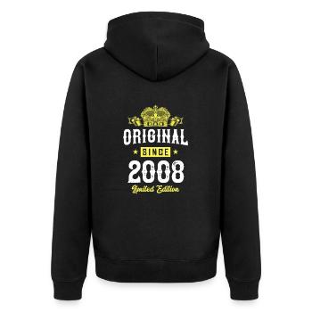 2008 Limited Edition - Unisex Premium Organic Zip Hoodie - black - Back - Nico (187cm)