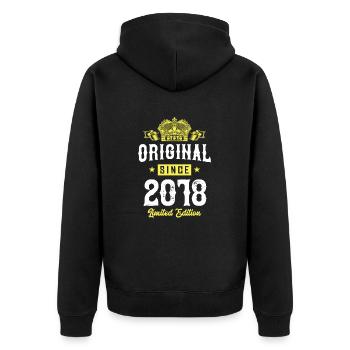 Édition limitée 2018 - Veste à capuche bio Premium Unisexe - noir - Dos - Nico (187cm)