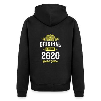 2020 Limited Edition - Unisex Premium Organic Zip Hoodie - black - Back - Nico (187cm)