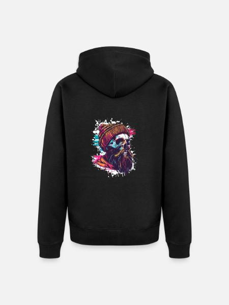 Lumberjack Skull - Unisex Premium Organic Zip Hoodie - black