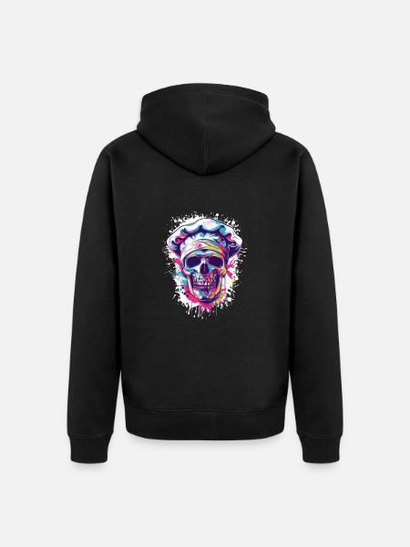Koch Skull Chef - Unisex Premium Organic Zip Hoodie - black