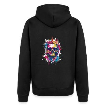 Couronne de crâne de roi - Veste à capuche bio Premium Unisexe - noir - Dos - Nico (187cm)