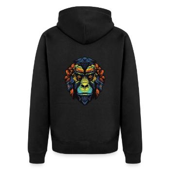 Tête de portrait de gorille - Veste à capuche bio Premium Unisexe - noir - Dos - Nico (187cm)