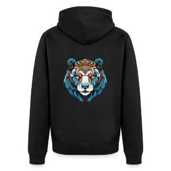 tête d’ours polaire ours polaire - Veste à capuche bio Premium Unisexe - noir - Dos - Nico (187cm)