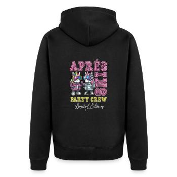 Après-ski Party Crew Licorne - Veste à capuche bio Premium Unisexe - noir - Dos - Nico (187cm)