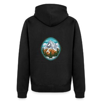 Mountains Nature Symbol - Unisex Premium Organic Zip Hoodie - black - Back - Nico (187cm)