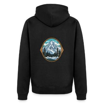 Berge Eisberge - Unisex Premium Bio Zip Hoodie - Schwarz - Hinten - Nico (187cm)