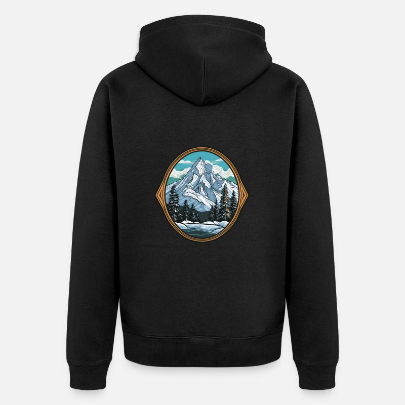 Berge Eisberge - Unisex Premium Bio Zip Hoodie - Schwarz