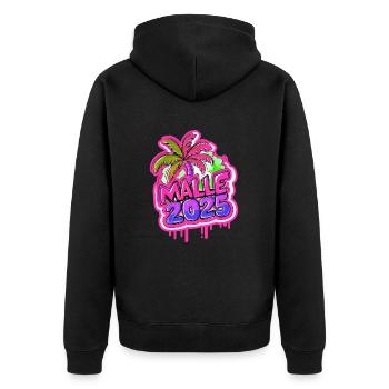 Malle 2025 - Mallorca Holidays - Unisex Premium Organic Zip Hoodie - black - Back - Nico (187cm)