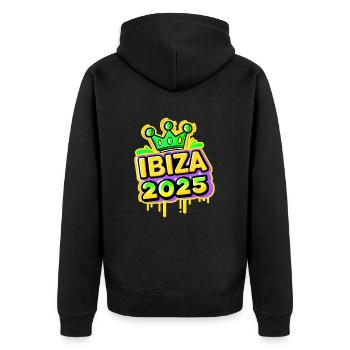 Ibiza 2025 - Unisex Premium Organic Zip Hoodie - black - Back - Nico (187cm)