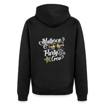 Mallorca Party Crew Sommer - Unisex Premium Bio Zip Hoodie - Schwarz - Hinten - Nico (187cm)
