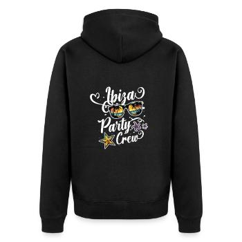Ibiza Party Crew Beach - Unisex Premium Organic Zip Hoodie - black - Back - Nico (187cm)