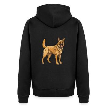 Berger allemand - Veste à capuche bio Premium Unisexe - noir - Dos - Nico (187cm)