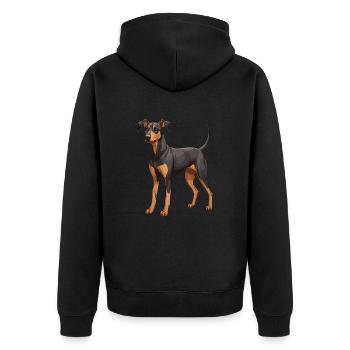 Chien Doberman - Veste à capuche bio Premium Unisexe - noir - Dos - Nico (187cm)