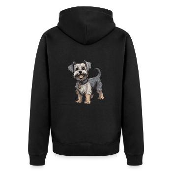 Yorkshire Terrier Dog - Unisex Premium Organic Zip Hoodie - black - Back - Nico (187cm)