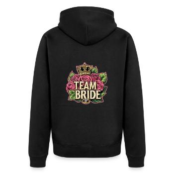 Team Bridal Wedding Roses - Unisex Premium Organic Zip Hoodie - black - Back - Nico (187cm)