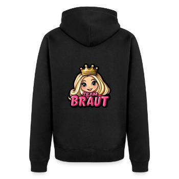 Team Bride Wedding Hen - Unisex Premium Organic Zip Hoodie - black - Back - Nico (187cm)