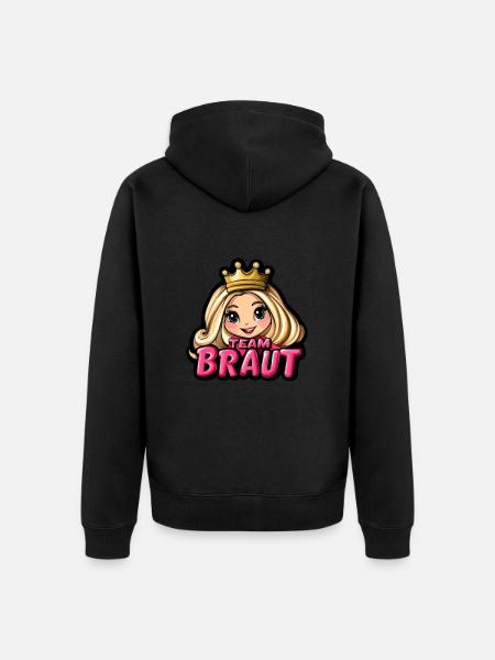 Team Bride Wedding Hen - Unisex Premium Organic Zip Hoodie - black