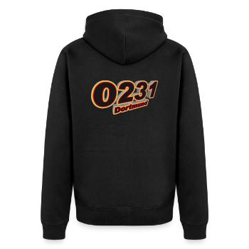 0231 Dortmund - Unisex Premium Organic Zip Hoodie - black - Back - Nico (187cm)