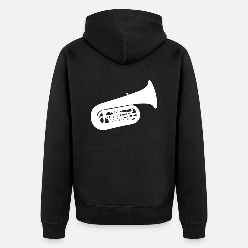 Silhouette de tuba blanche - Veste à capuche bio Premium Unisexe - noir